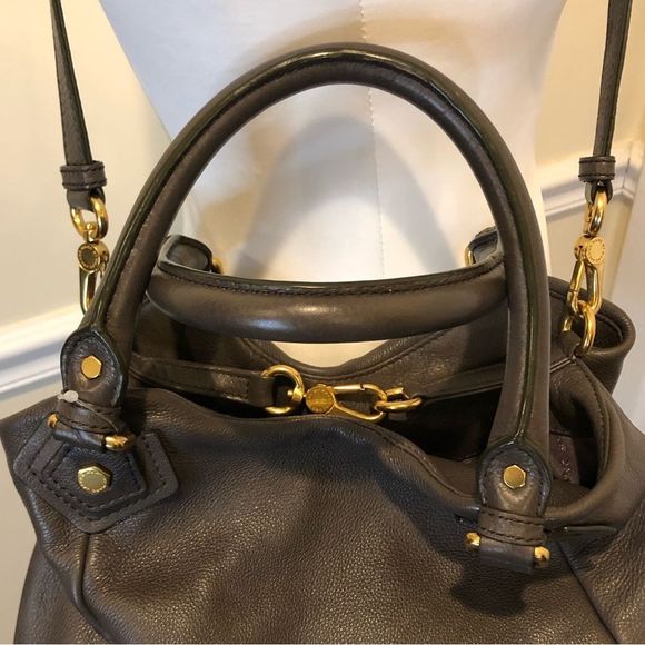MARC JACOBS Grey ‘Workwear’ Rolled Top Handle Crossbody Satchel w Shoulder Strap - Picture 9 of 16